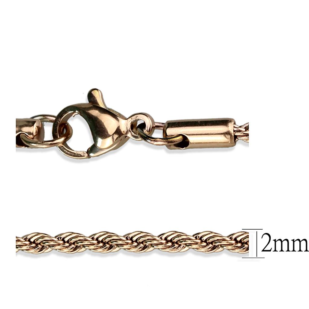 MATK2426R - IP Rose Gold(Ion Plating) Stainless Steel Chain with No Stone