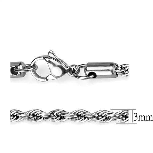 MATK2434 - High polished (no plating) Stainless Steel Chain with No Stone