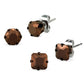 MATK2443 - Two Tone IP Light Brown (IP Light coffee) Stainless Steel Earrings with AAA Grade CZ  in Light Coffee