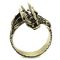 MATK2444 - IP Antique Copper Stainless Steel Ring with Epoxy  in Jet