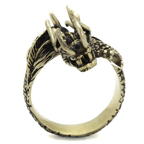 MATK2444 - IP Antique Copper Stainless Steel Ring with Epoxy  in Jet