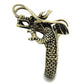 MATK2444 - IP Antique Copper Stainless Steel Ring with Epoxy  in Jet