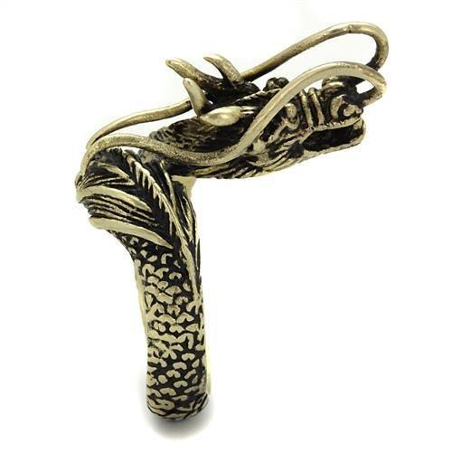 MATK2444 - IP Antique Copper Stainless Steel Ring with Epoxy  in Jet