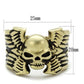 MATK2445 - IP Antique Copper Stainless Steel Ring with Epoxy  in Jet