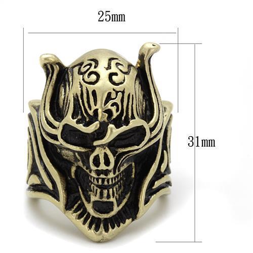 MATK2446 - IP Antique Copper Stainless Steel Ring with Epoxy  in Jet