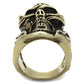 MATK2446 - IP Antique Copper Stainless Steel Ring with Epoxy  in Jet