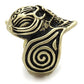 MATK2446 - IP Antique Copper Stainless Steel Ring with Epoxy  in Jet