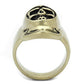MATK2447 - IP Antique Copper Stainless Steel Ring with Epoxy  in Jet