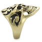 MATK2448 - IP Antique Copper Stainless Steel Ring with Epoxy  in Jet