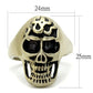 MATK2450 - IP Antique Copper Stainless Steel Ring with Epoxy  in Jet