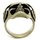 MATK2451 - IP Antique Copper Stainless Steel Ring with Epoxy  in Jet