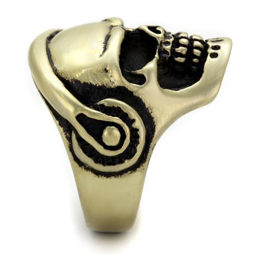 MATK2451 - IP Antique Copper Stainless Steel Ring with Epoxy  in Jet