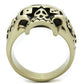 MATK2452 - IP Antique Copper Stainless Steel Ring with Epoxy  in Jet