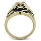 MATK2453 - IP Antique Copper Stainless Steel Ring with Epoxy  in Jet