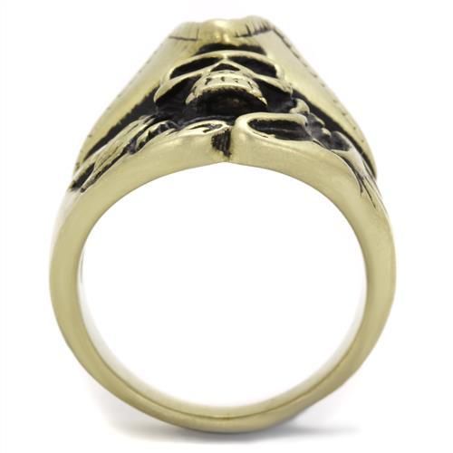 MATK2453 - IP Antique Copper Stainless Steel Ring with Epoxy  in Jet