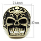 MATK2454 - IP Antique Copper Stainless Steel Ring with Epoxy  in Jet