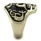 MATK2454 - IP Antique Copper Stainless Steel Ring with Epoxy  in Jet