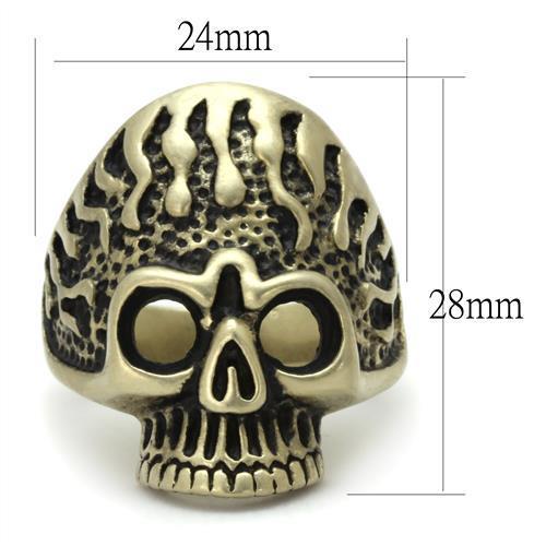 MATK2455 - IP Antique Copper Stainless Steel Ring with Epoxy  in Jet