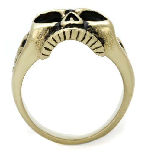 MATK2455 - IP Antique Copper Stainless Steel Ring with Epoxy  in Jet