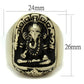 MATK2457 - IP Antique Copper Stainless Steel Ring with Epoxy  in Jet