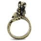 MATK2458 - IP Antique Copper Stainless Steel Ring with Epoxy  in Jet