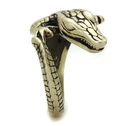 MATK2459 - IP Antique Copper Stainless Steel Ring with Epoxy  in Jet