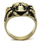 MATK2461 - IP Antique Copper Stainless Steel Ring with Epoxy  in Jet