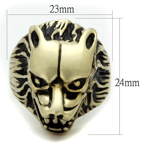 MATK2462 - IP Antique Copper Stainless Steel Ring with Epoxy  in Jet