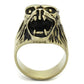 MATK2462 - IP Antique Copper Stainless Steel Ring with Epoxy  in Jet