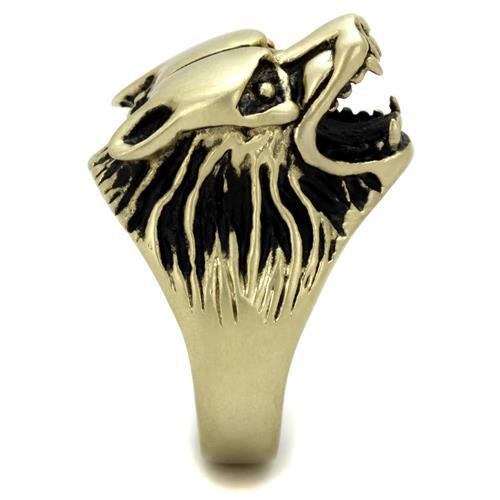 MATK2462 - IP Antique Copper Stainless Steel Ring with Epoxy  in Jet