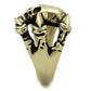 MATK2464 - IP Antique Copper Stainless Steel Ring with Epoxy  in Jet