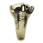 MATK2464 - IP Antique Copper Stainless Steel Ring with Epoxy  in Jet