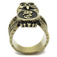 MATK2465 - IP Antique Copper Stainless Steel Ring with Epoxy  in Jet