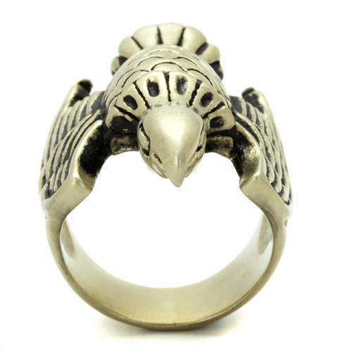 MATK2466 - IP Antique Copper Stainless Steel Ring with Epoxy  in Jet