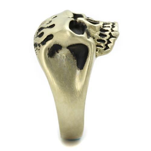 MATK2467 - IP Antique Copper Stainless Steel Ring with Epoxy  in Jet