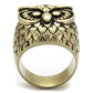MATK2468 - IP Antique Copper Stainless Steel Ring with Epoxy  in Jet