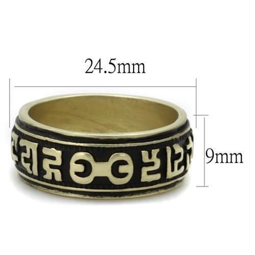 MATK2471 - IP Antique Copper Stainless Steel Ring with Epoxy  in Jet