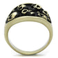 MATK2473 - IP Antique Copper Stainless Steel Ring with Epoxy  in Jet
