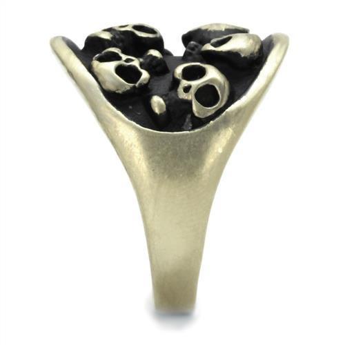 MATK2473 - IP Antique Copper Stainless Steel Ring with Epoxy  in Jet