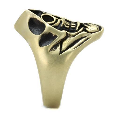 MATK2474 - IP Antique Copper Stainless Steel Ring with Epoxy  in Jet