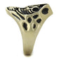 MATK2474 - IP Antique Copper Stainless Steel Ring with Epoxy  in Jet