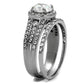 MATK2476 - High polished (no plating) Stainless Steel Ring with AAA Grade CZ  in Clear
