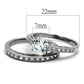 MATK2477 - High polished (no plating) Stainless Steel Ring with AAA Grade CZ  in Clear