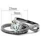 MATK2478 - High polished (no plating) Stainless Steel Ring with AAA Grade CZ  in Clear
