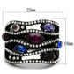 MATK2480 - IP Black(Ion Plating) Stainless Steel Ring with Top Grade Crystal  in Multi Color