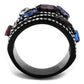 MATK2480 - IP Black(Ion Plating) Stainless Steel Ring with Top Grade Crystal  in Multi Color