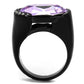 MATK2485 - IP Black(Ion Plating) Stainless Steel Ring with Top Grade Crystal  in Violet
