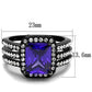 MATK2486 - IP Black(Ion Plating) Stainless Steel Ring with AAA Grade CZ  in Tanzanite
