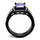 MATK2486 - IP Black(Ion Plating) Stainless Steel Ring with AAA Grade CZ  in Tanzanite