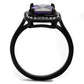 MATK2487 - IP Black(Ion Plating) Stainless Steel Ring with AAA Grade CZ  in Amethyst